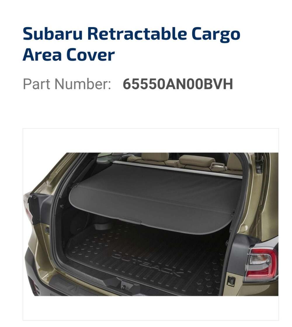 Subaru Outback Retractable Cargo Area Cover Part 65550AN00BVH